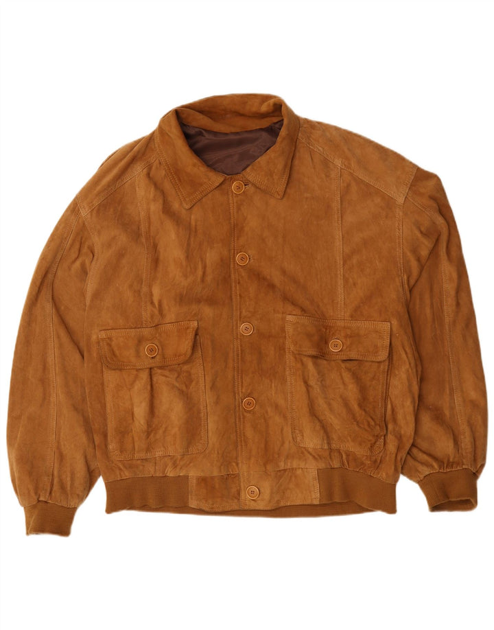Vintage Herren Wildleder Bomberjacke UK 44 2XL Braun
