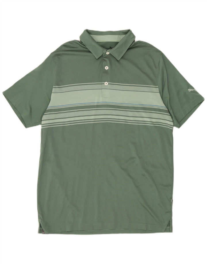 PUMA Herren Poloshirt Mittelgrün gestreift