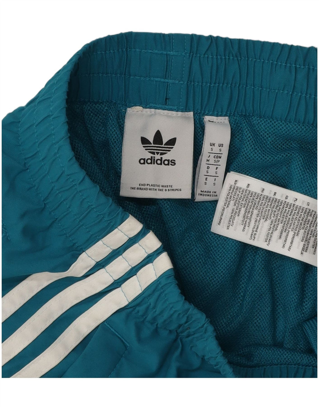 Adidas Damen Sportshorts UK 8 Small Blau Polyester