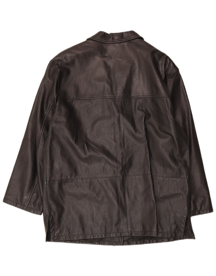 Vintage Damen Lederjacke IT 46 Großes schwarzes Leder