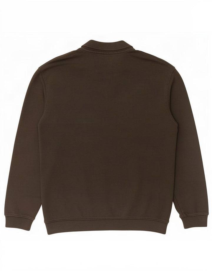 Zara Herren-Sweatshirt mit Rollkragen, groß, Khaki, Baumwolle