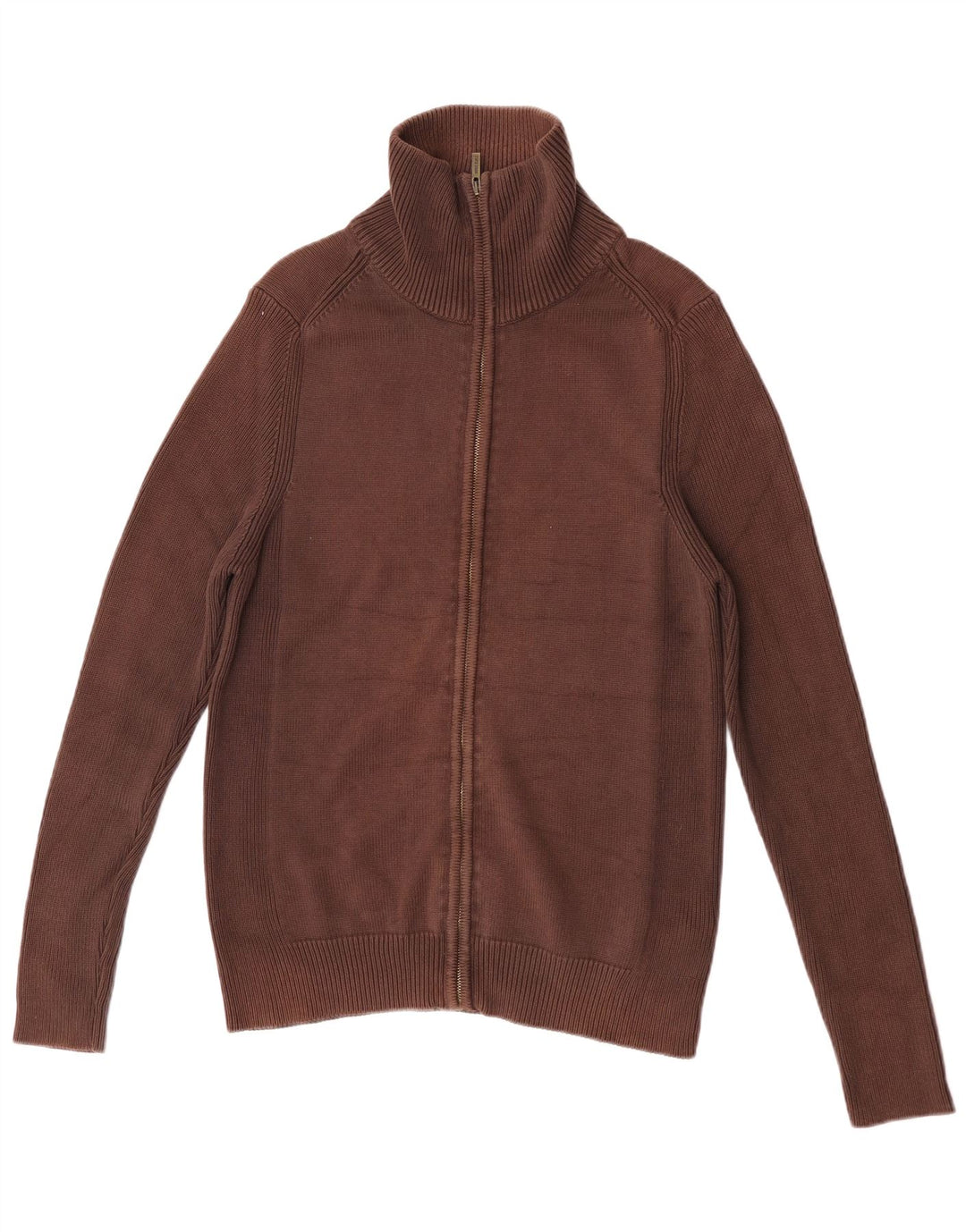 Zara Herren-Strickjacke, groß, braune Baumwolle