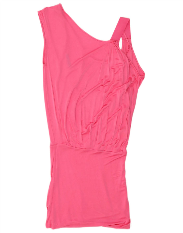 Pinko Damen One-Shoulder-Kleid UK 10 Small Pink Viskose