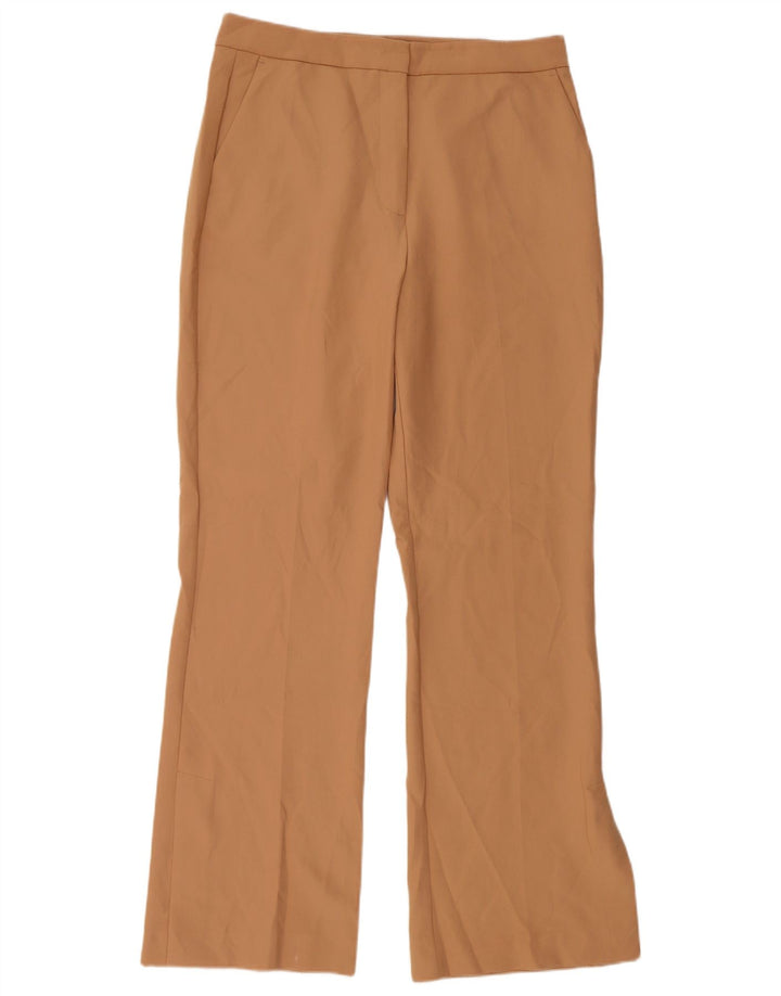 Zara Damen Flare Chino-Hose, Größe L, W30, L31, Braun, Polyester