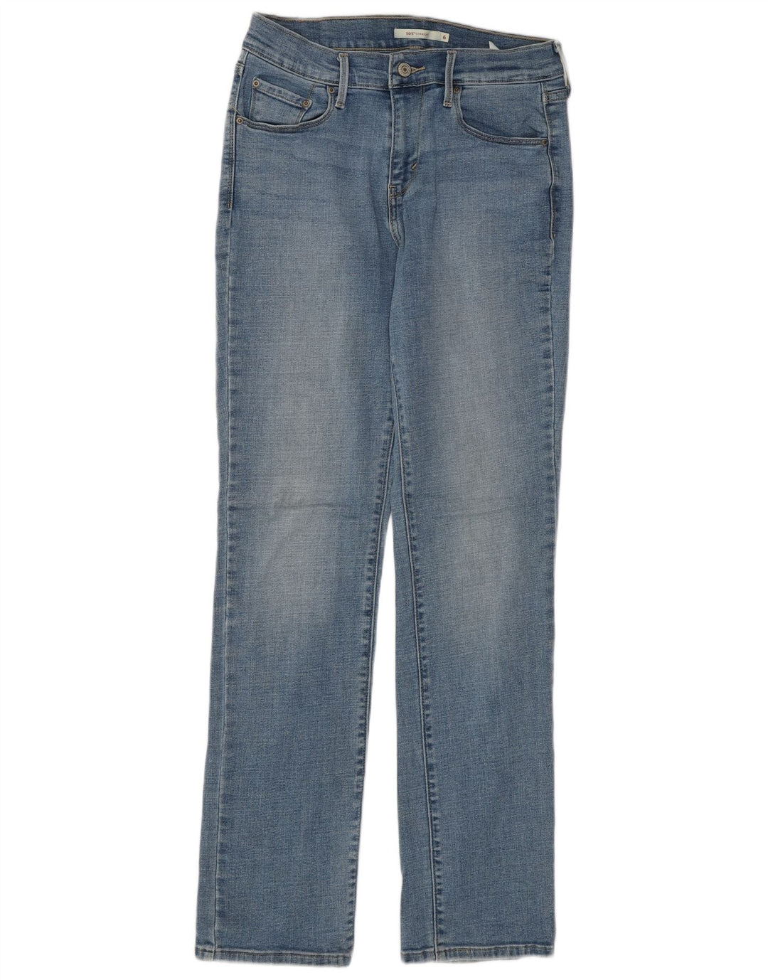 Levi's Damen 505 Straight Jeans US 6 Medium W28 L32 Blaue Baumwolle