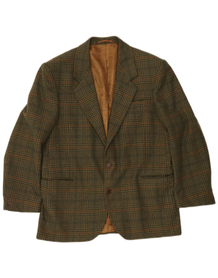 Incom Herren-Blazer mit 2 Knöpfen, UK 38, mittlerer Khaki-Hahnentrittmuster