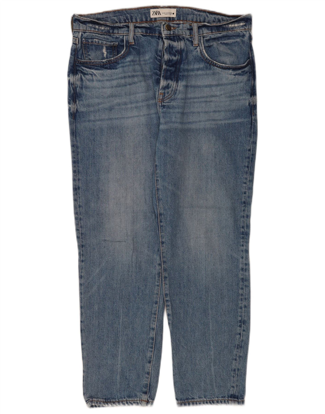 Zara Damen Straight Jeans EU 40 Medium W30 L26 Blaue Baumwolle