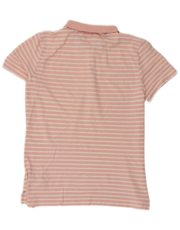 Tommy Hilfiger Damen-Poloshirt mit klassischer Passform, UK 14, groß, rosa gestreift