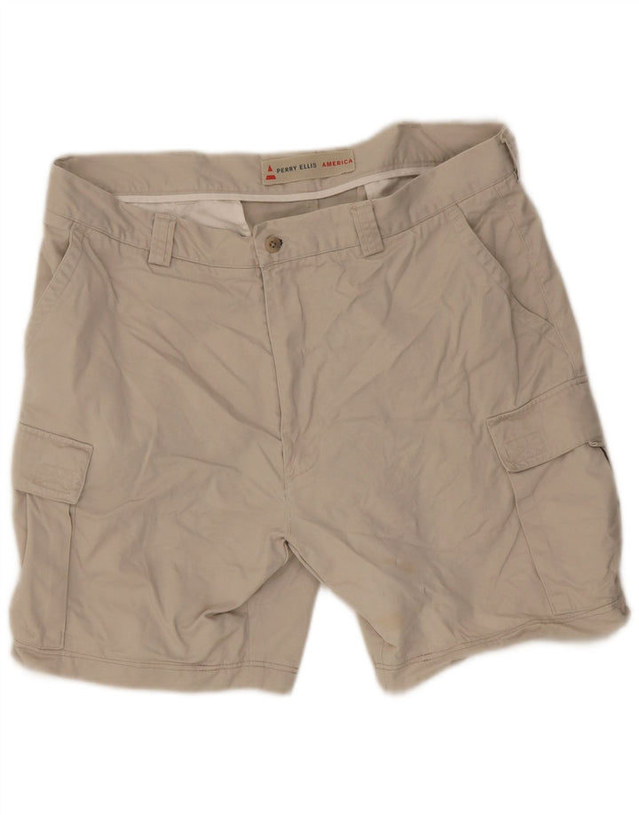Perry Ellis Herren Cargoshorts W38 XL Beige Baumwolle