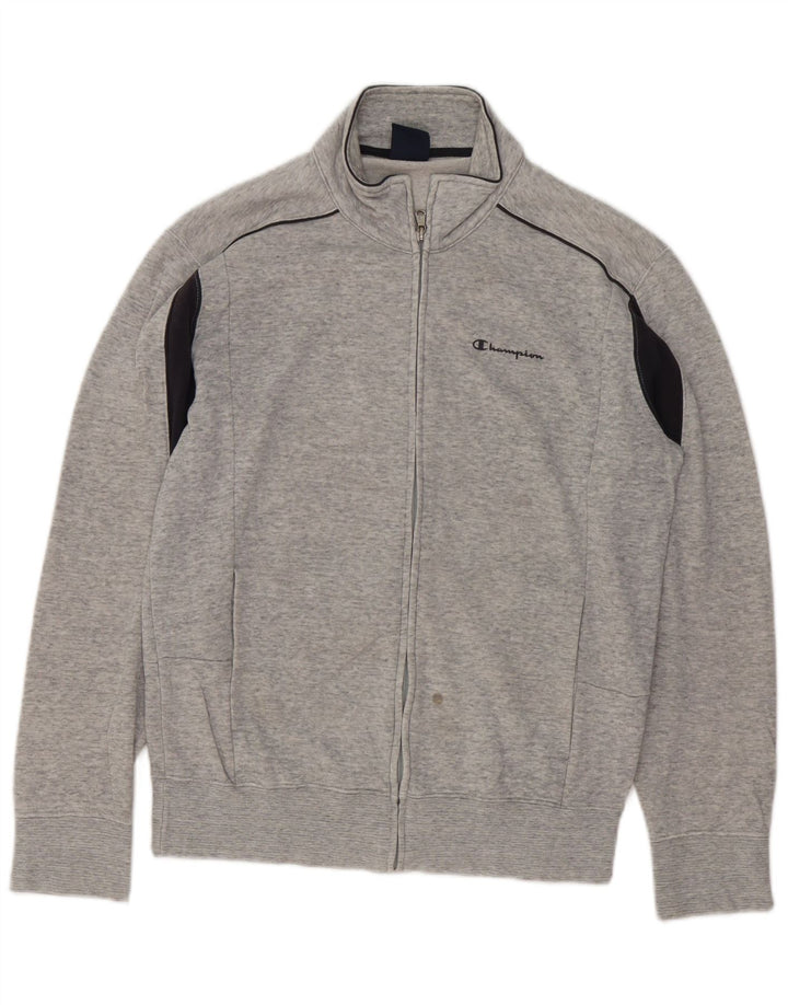 Champion Herren-Trainingsanzug-Oberjacke aus mittelgrauer Colourblock-Baumwolle