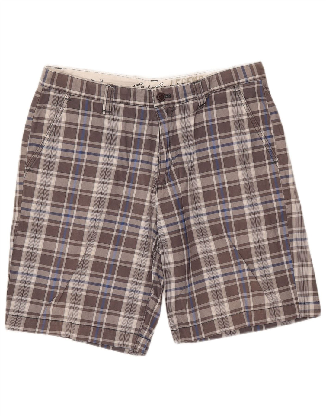 EDDIE BAUER Herren Chino-Shorts W34, groß, grau kariert