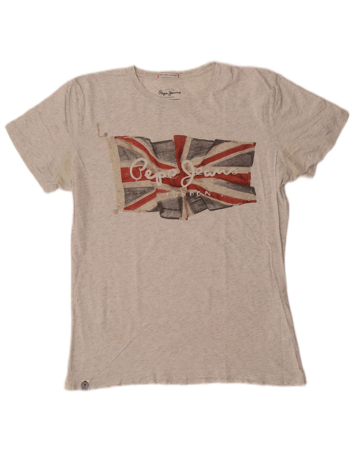 PEPE Jeans Herren-T-Shirt mit normaler Passform, mittelgrauer Baumwolle