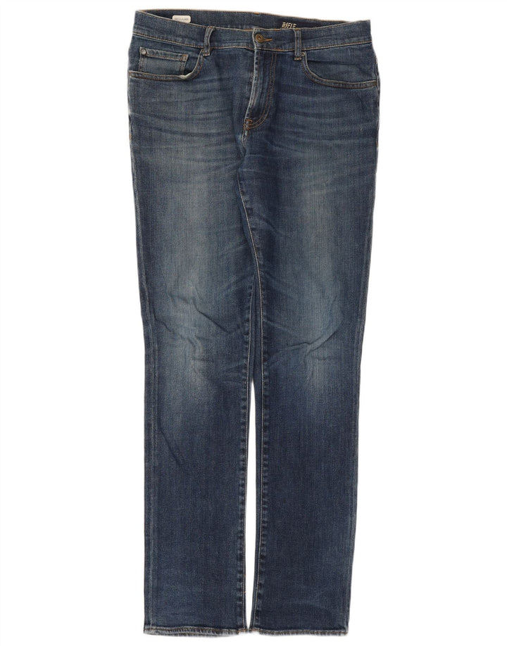 Rifle Herren Regular Straight Jeans W33 L33 Blaue Baumwolle