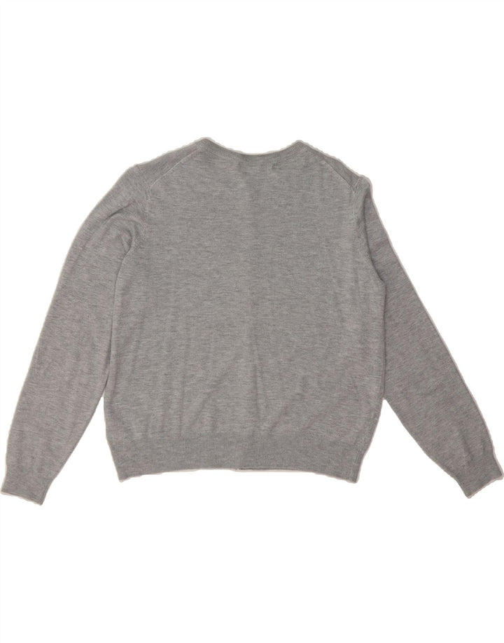 MARKS & SPENCER Womens Crop Cardigan Sweater UK 14 Large Grey Viscose Vintage Marks & Spencer and Second-Hand Marks & Spencer from Messina Hembry 