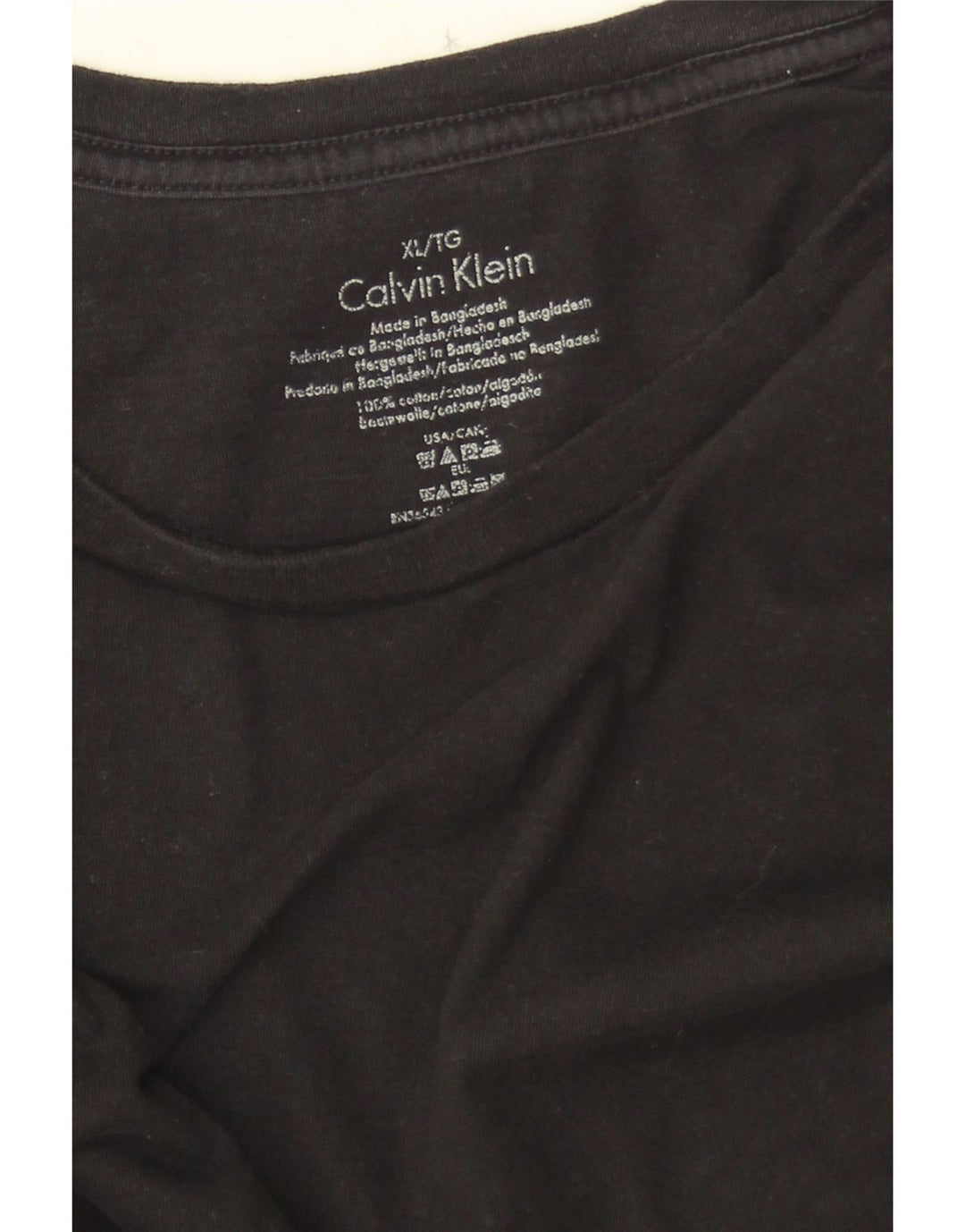 CALVIN KLEIN Herren T-Shirt Top XL Schwarz Baumwolle