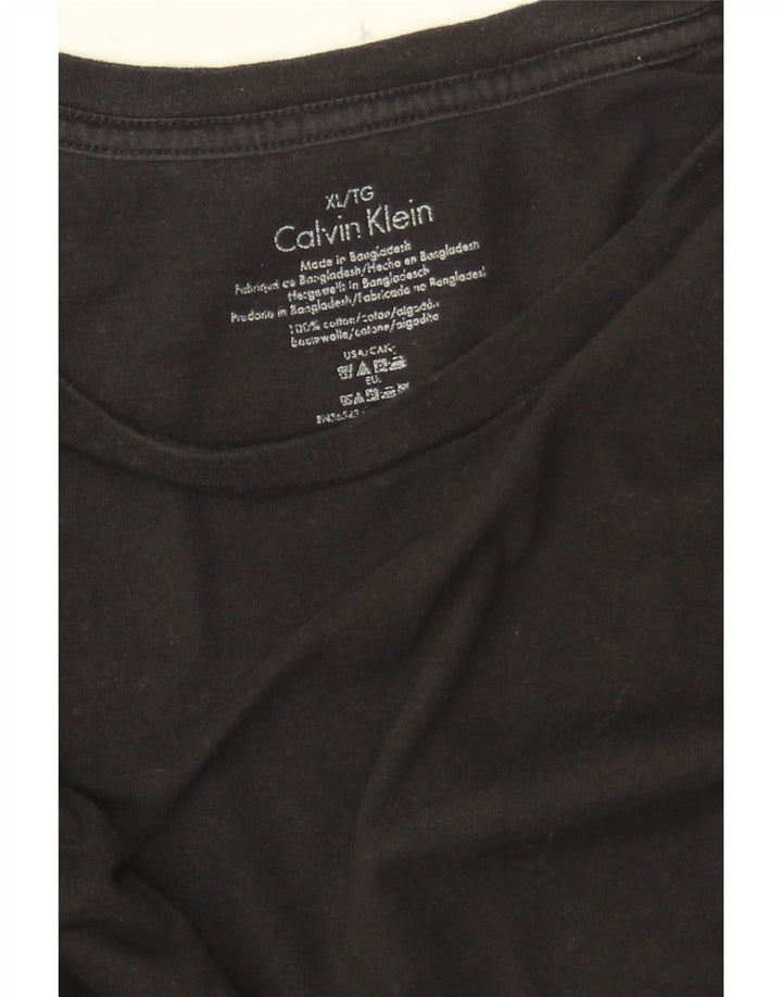 CALVIN KLEIN Herren T-Shirt Top XL Schwarz Baumwolle