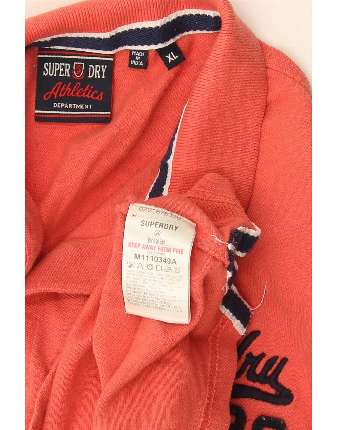 Superdry Herren Poloshirt XL Orange Baumwolle