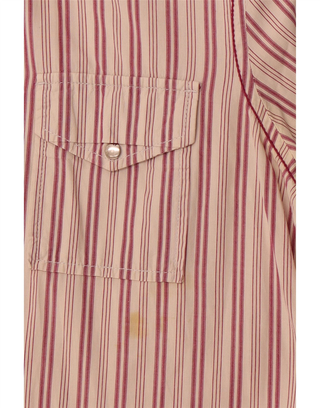 Diesel Herren-Kurzarmhemd aus mittelroter, gestreifter Baumwolle