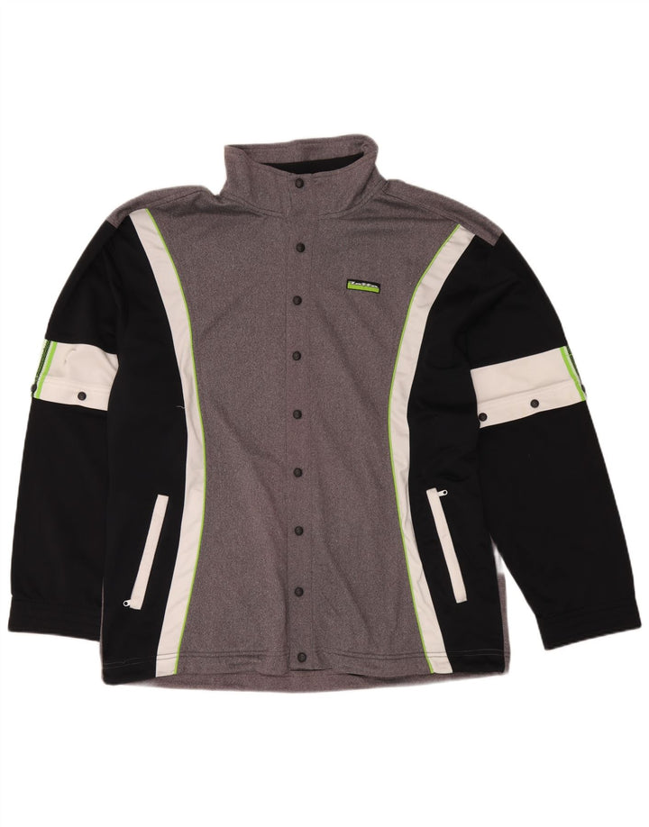 Lotto Herren-Trainingsanzug-Oberteiljacke UK 44/46 2XL Graues Colourblock-Polyester