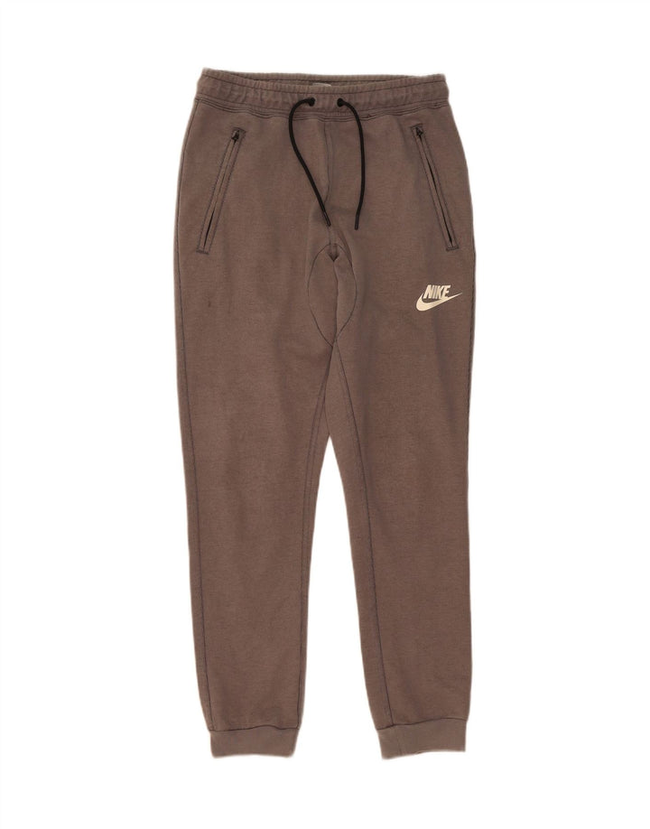 NIKE Mens Tracksuit Trousers Joggers Small  Grey Cotton