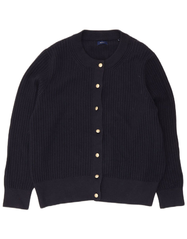 Gant Damen-Cardigan-Pullover UK 18 XL Marineblaue Baumwolle