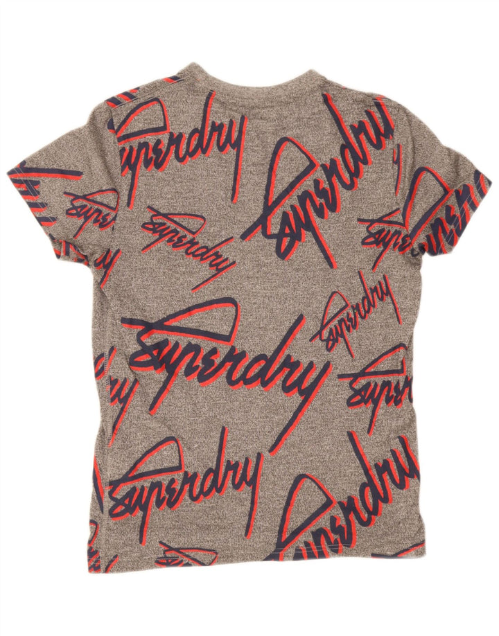 Superdry Herren-T-Shirt mit Grafik, Größe S, grau gesprenkelte Baumwolle