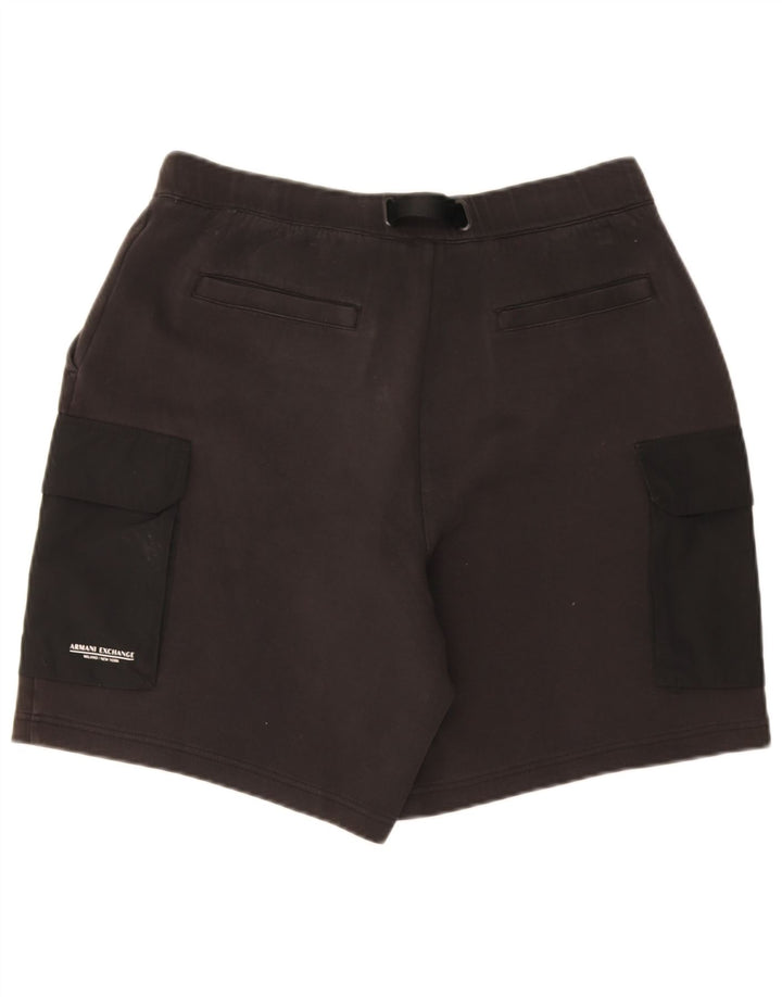 Armani Exchange Herren-Cargo-Shorts, groß, W34, schwarze Baumwolle