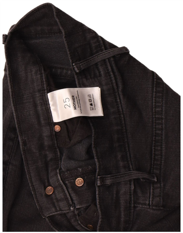 Mother Damen Slim Jeans W25 L27 Schwarze Baumwolle