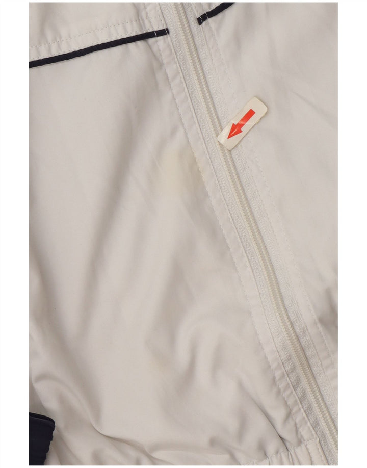 Masita Herren-Trainingsanzugoberteil, mittelweißes Farbblock-Polyester
