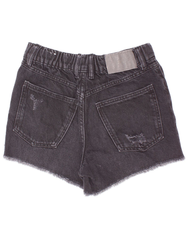 Zara Jeansshorts im Used-Look für Mädchen, 11–12 Jahre, W24, graue Baumwolle