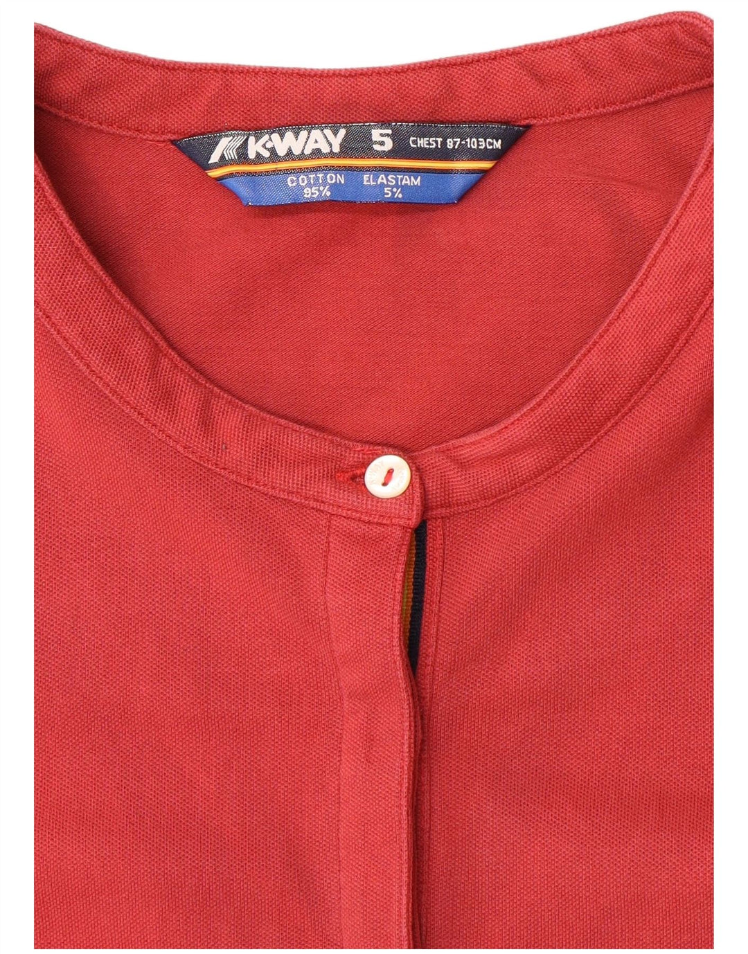 K-Way Damen Poloshirt UK 14 Mittelrote Baumwolle