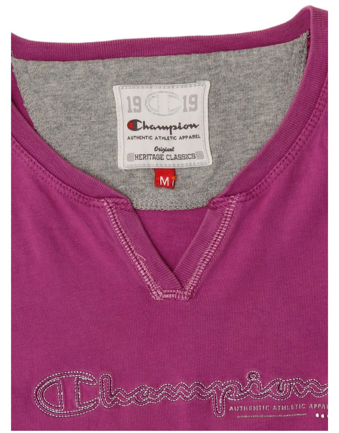 CHAMPION Damen Grafik-T-Shirt-Oberteil UK 12 Mittelrosa