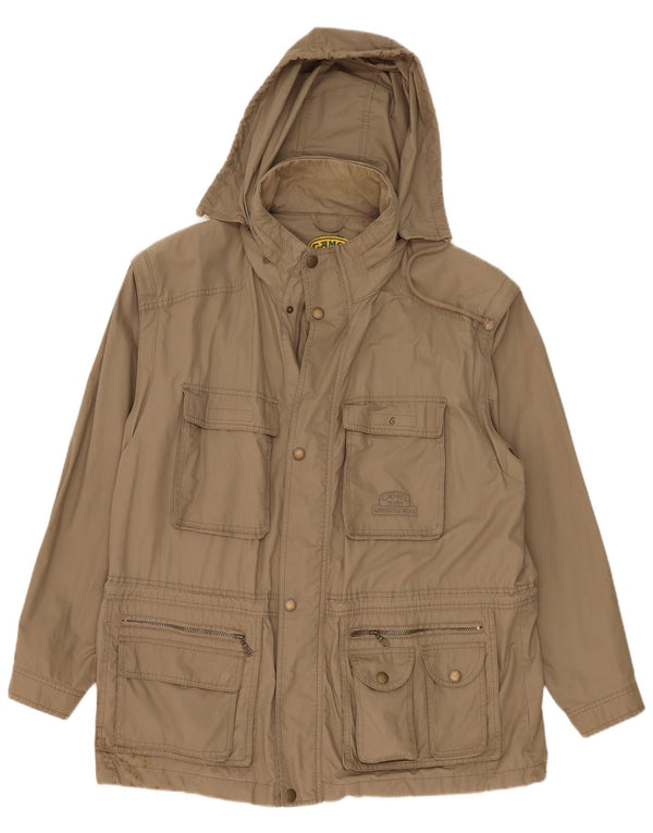 Camel Active Herren-Utility-Jacke mit Kapuze IT 55 2XL Khaki Baumwolle