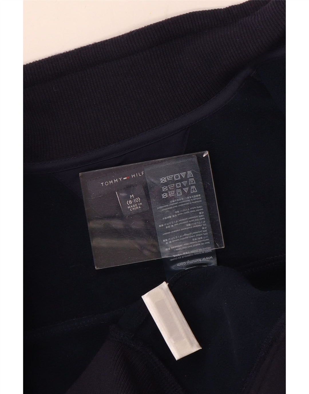 TOMMY HILFIGER Jungen-Trainingsanzug-Top-Jacke, 8–9 Jahre, mittleres Marineblau