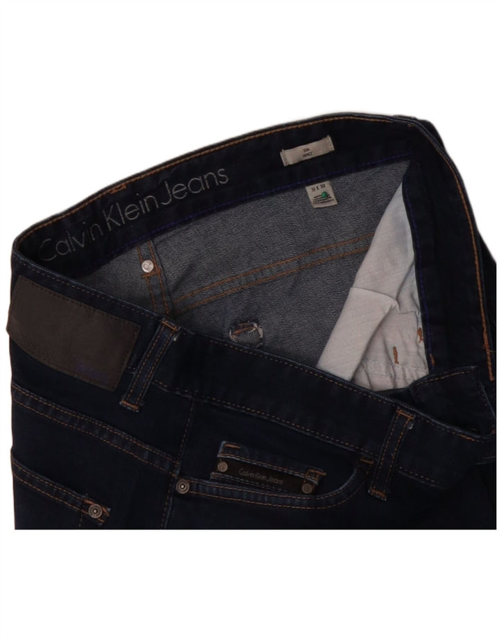 CALVIN KLEIN Herren Straight Jeans W31 L27 Marineblaue Baumwolle