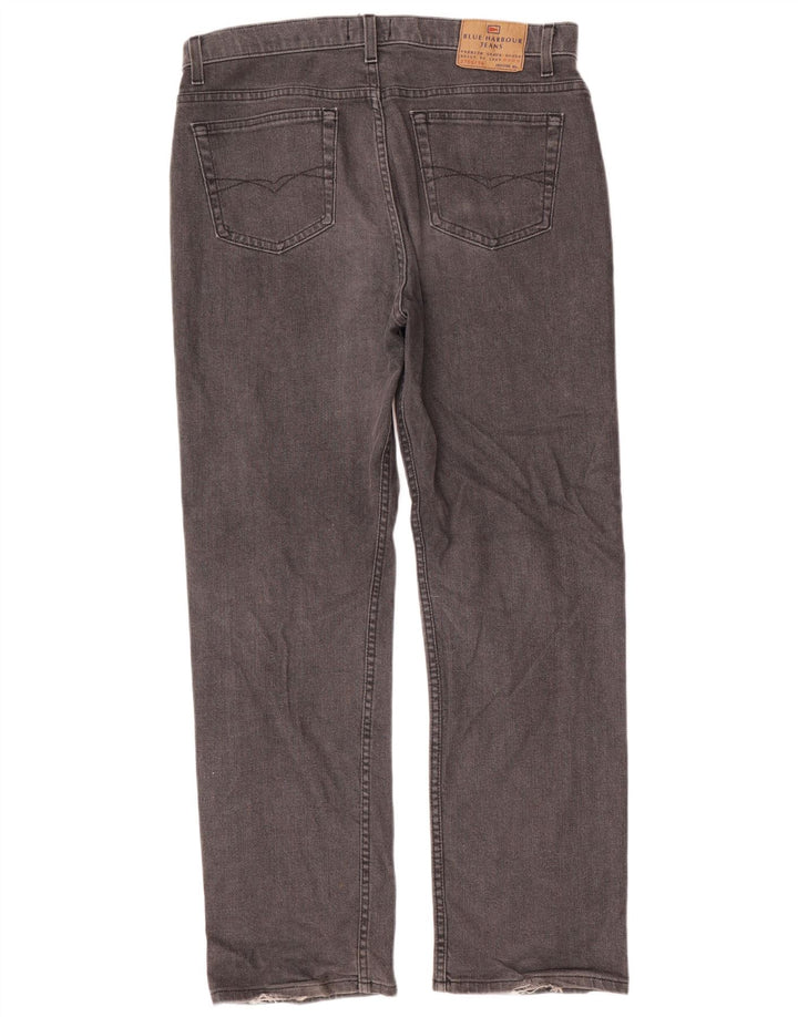 Marks & Spencer Herren Blue Harbour Straight Jeans W36 L31 Graue Baumwolle
