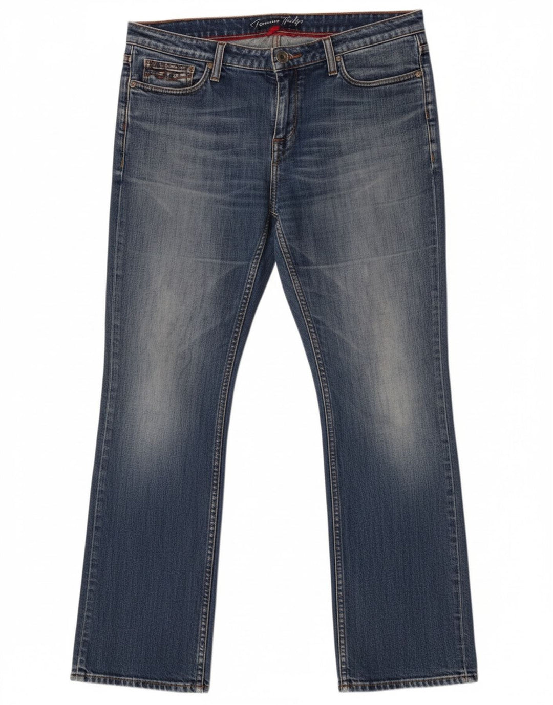 Tommy Hilfiger Damen Straight Jeans W32 L30 Blaue Baumwolle
