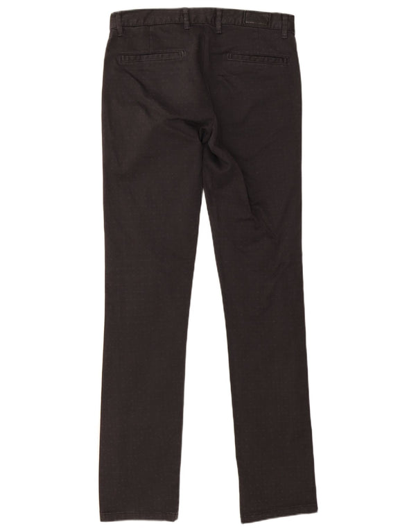 Zara Mens Slim Chino Trousers EU 36 XS W29 L32 Black Cotton