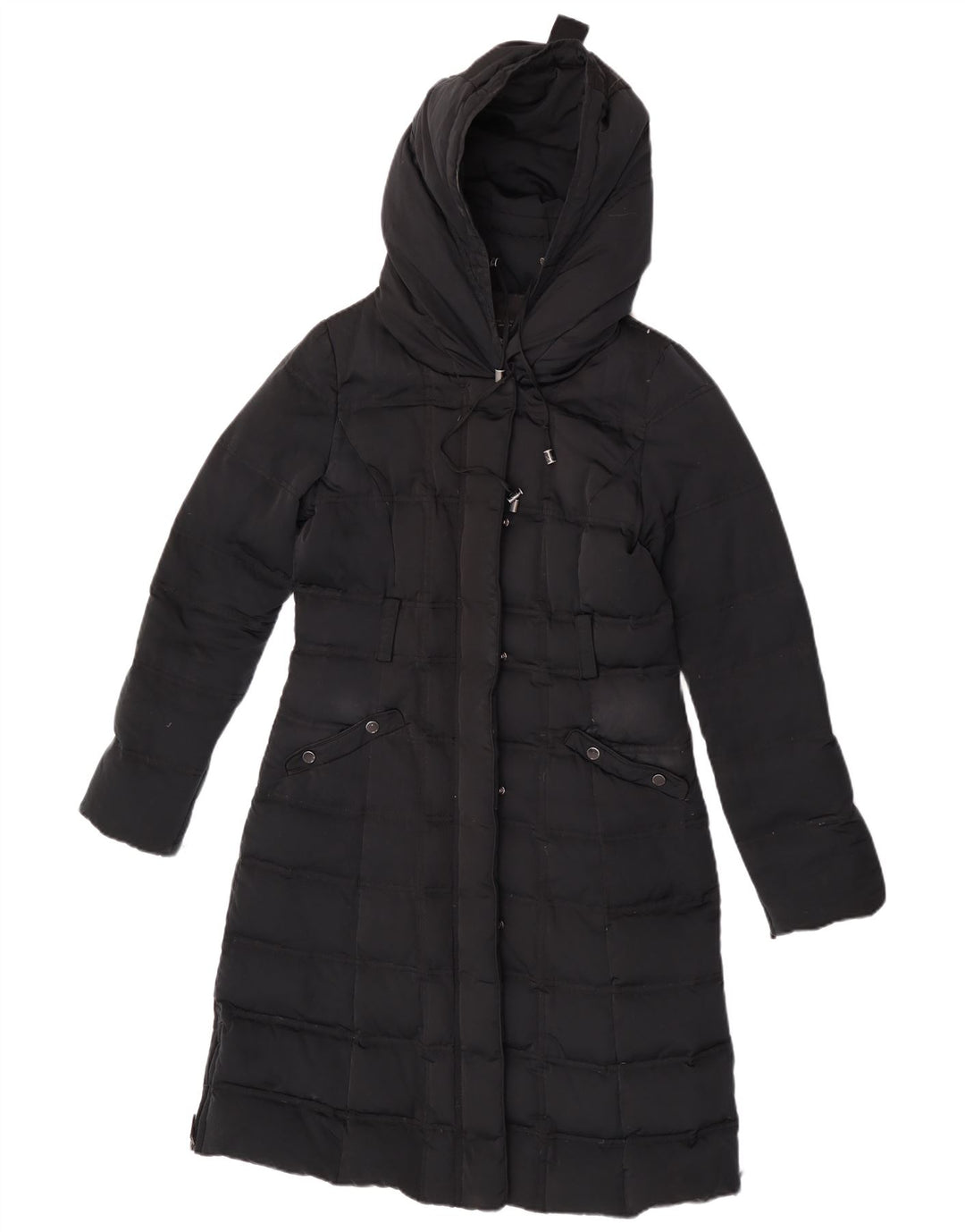 Zara Damen Kapuzenmantel, gepolstert, UK 12, Mittelschwarzes Nylon