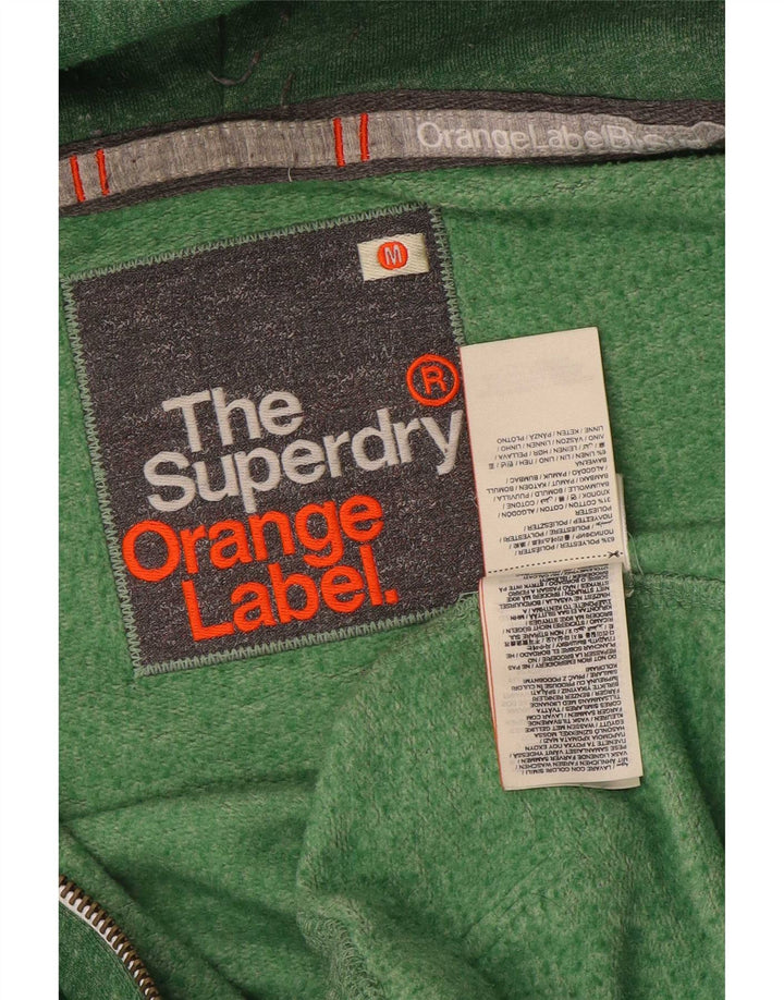Superdry Herren-Kapuzenpullover mit Reißverschluss, Mittelgrün geflecktes Polyester