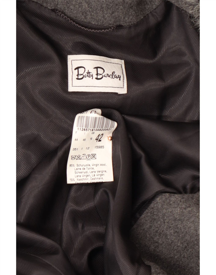 BETTY BARCLAY Damenmantel UK 16 Large Graue Schurwolle