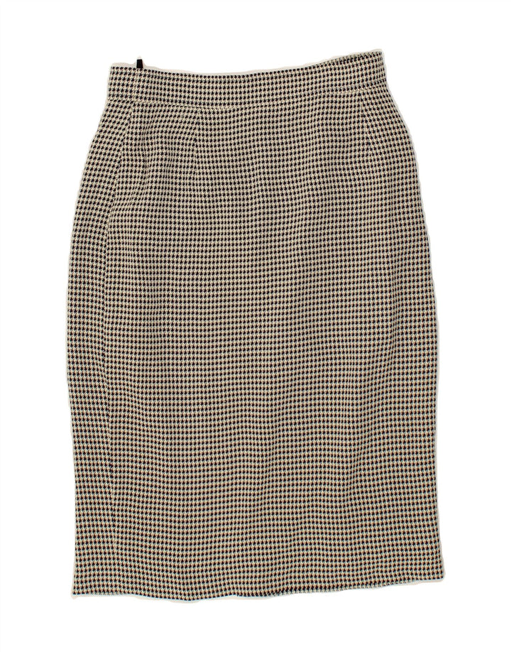 MARLY'S Womens Pencil Skirt IT 42 Medium W28  Black Houndstooth Acetate Vintage Marly's and Second-Hand Marly's from Messina Hembry 