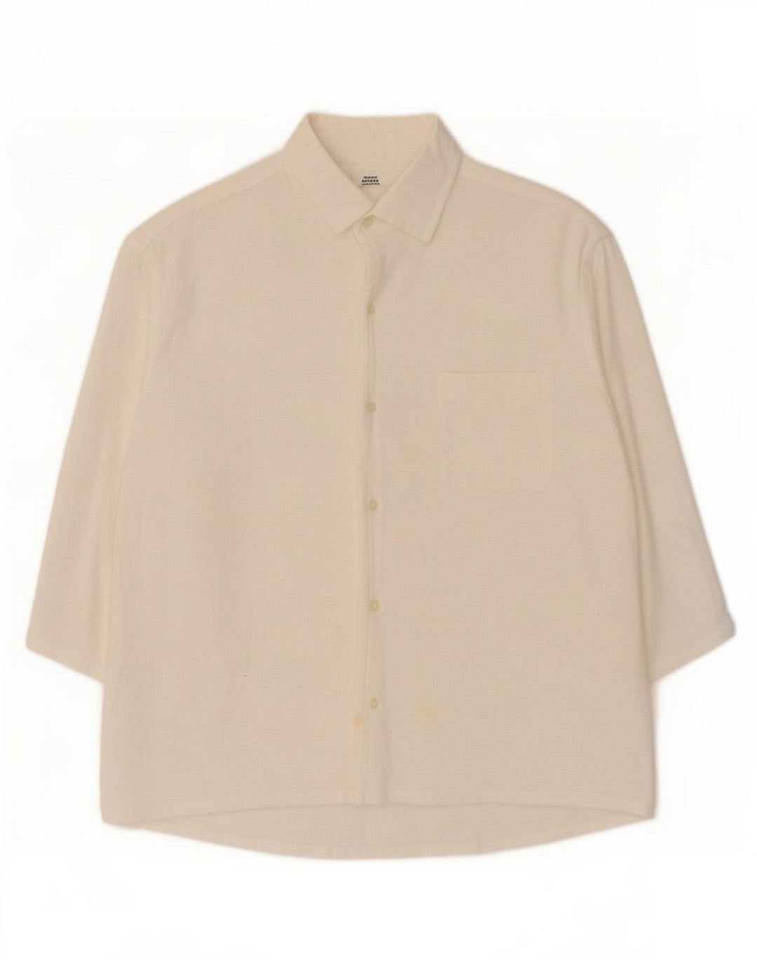 Trussardi Herren-Overshirt-Hemd mit 3/4-Ärmeln, Größe L, Weiß