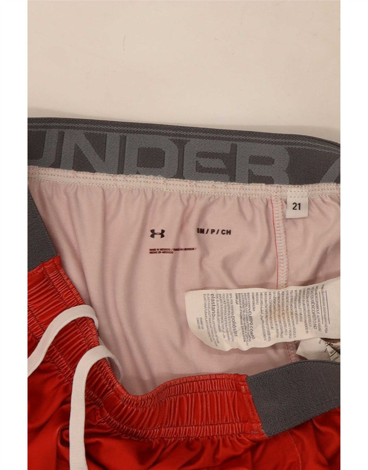 Under Armour Damen Sportshorts UK 10 Small Rot Colourblock Polyester