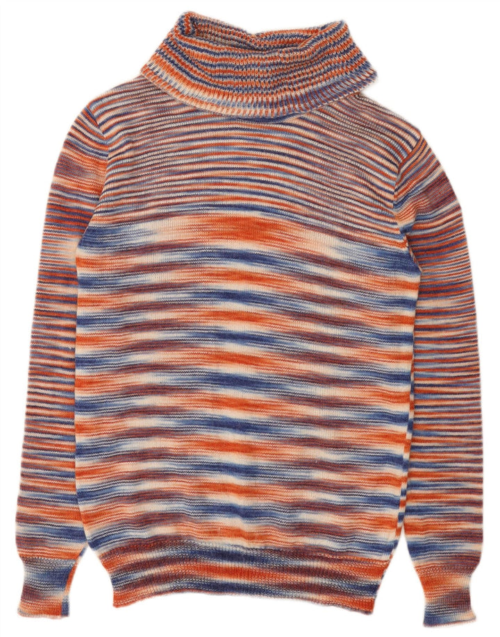 VINTAGE Rollkragenpullover für Damen, Gr. 10, klein, bunt, gestreift