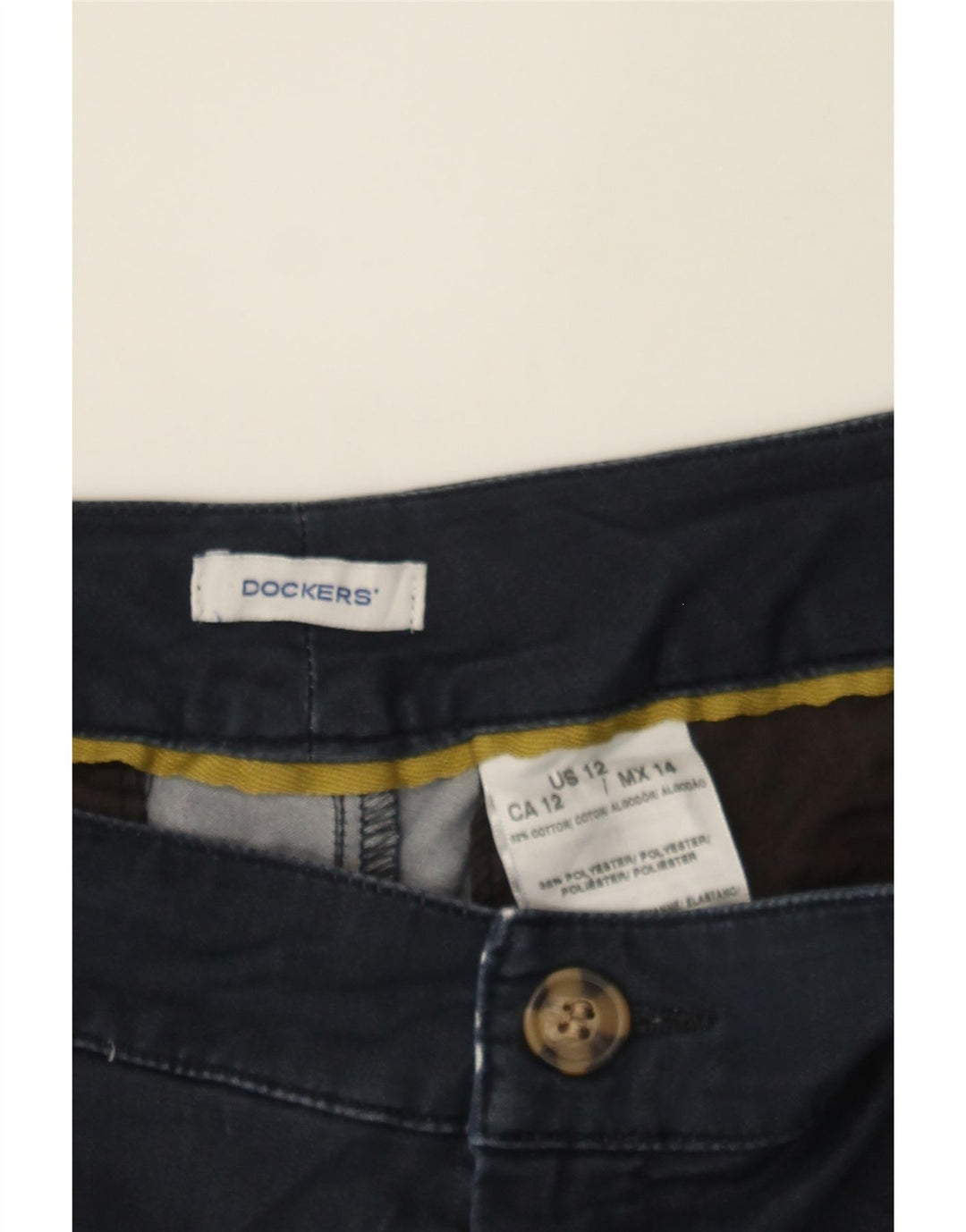 DOCKERS Womens Chino Shorts US 12 Large W34  Navy Blue Cotton Vintage Dockers and Second-Hand Dockers from Messina Hembry 