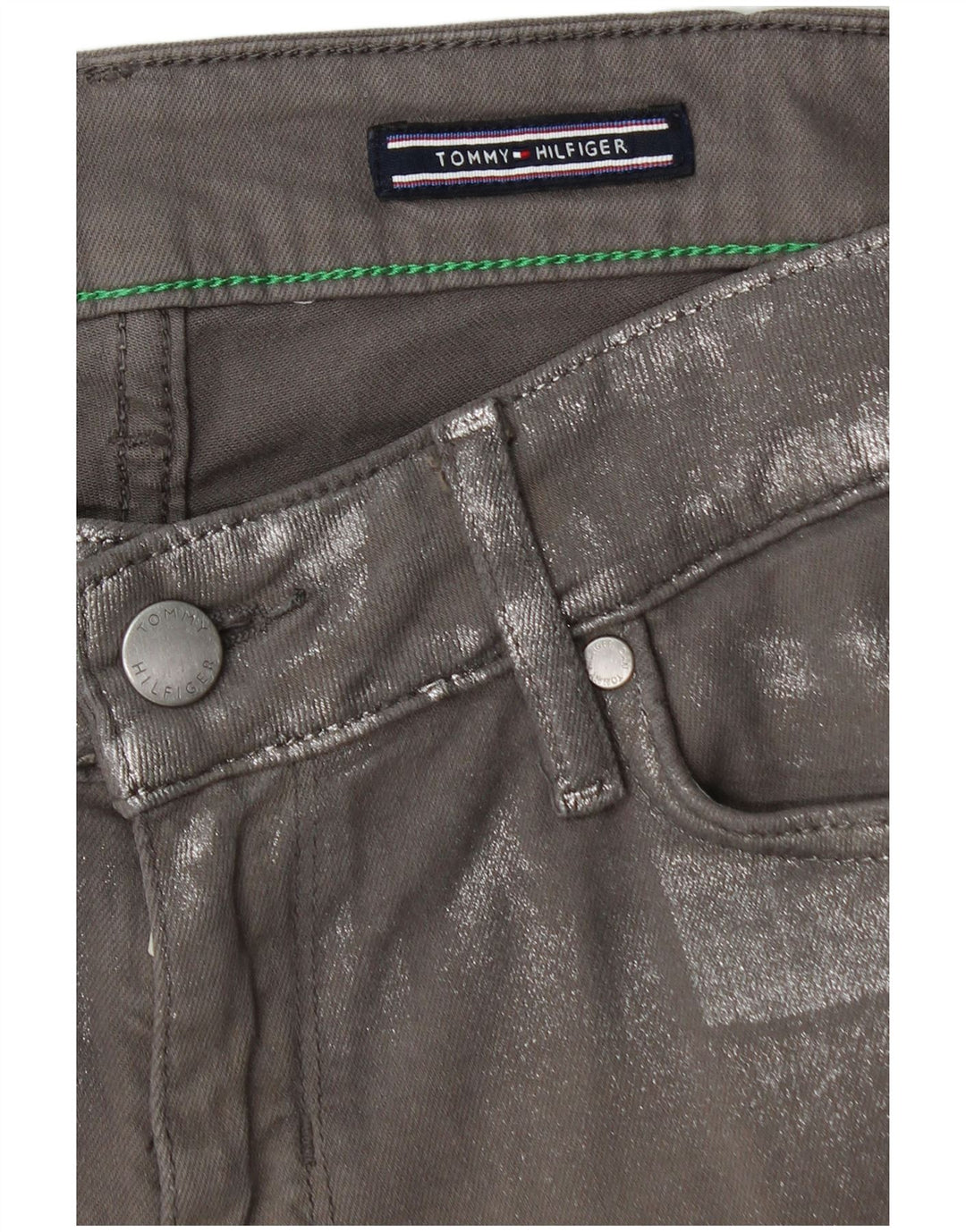 TOMMY HILFIGER Damen Venice LW Skinny Jeans W30 L30 Graue Baumwolle