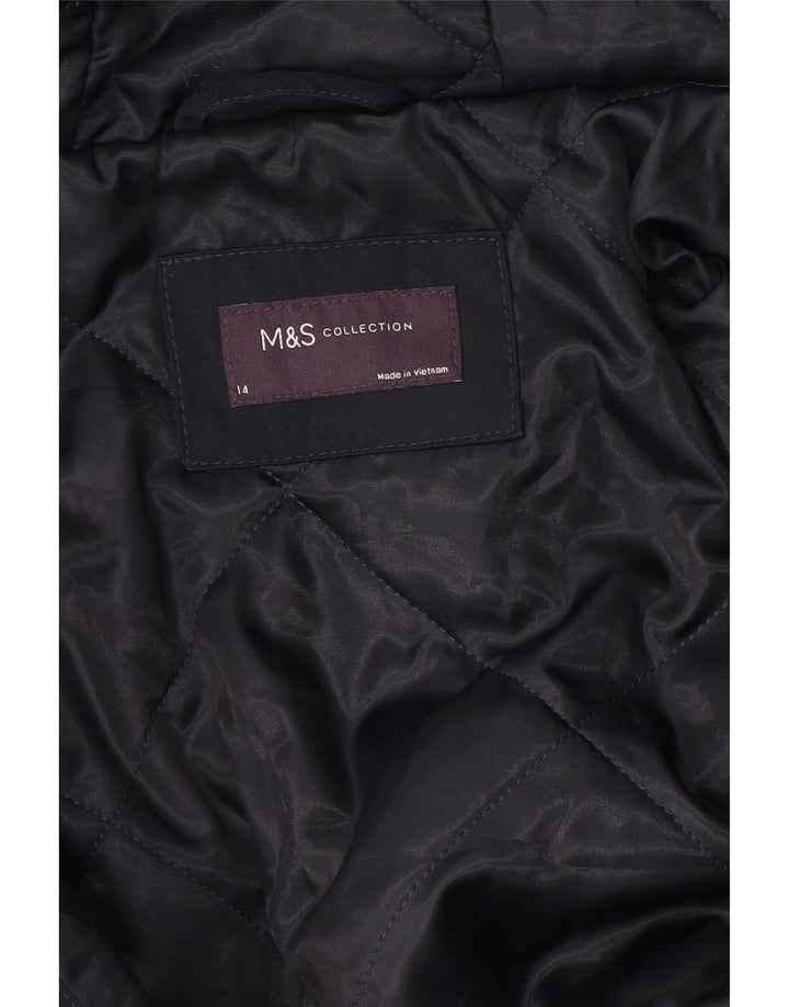 Marks & Spencer Damen-Windbreaker-Mantel mit Kapuze, Gr. 14, mittleres Marineblau
