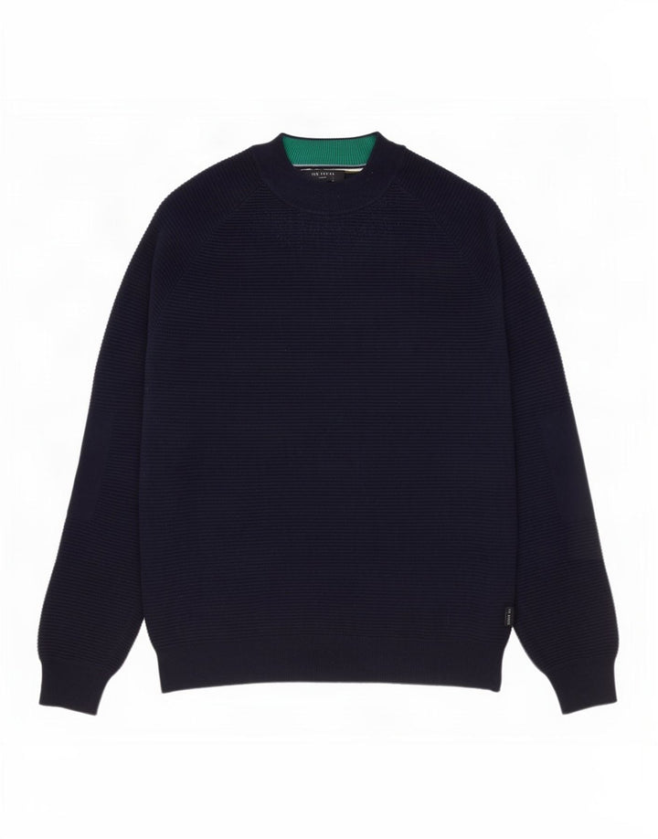 Ted Baker Rollkragenpullover für Herren, Größe 3, mittelgroß, marineblau, Baumwolle
