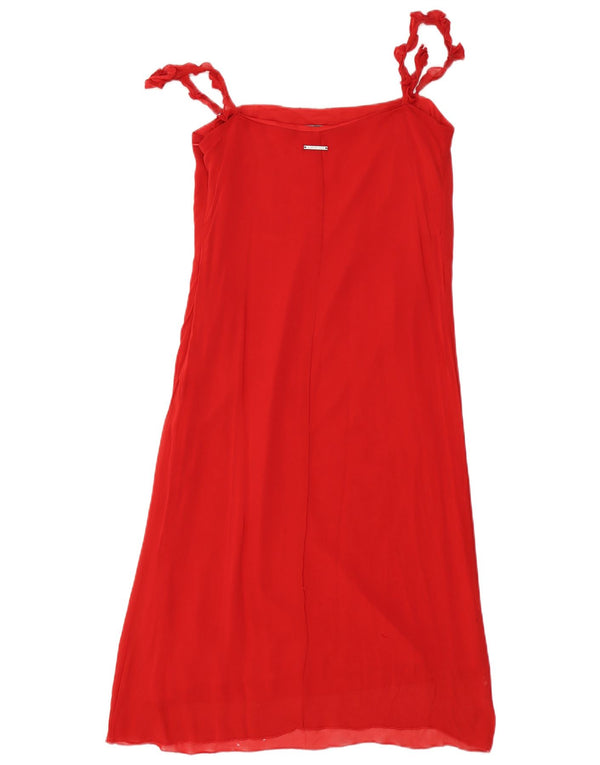 Valentino Damen Slip-Kleid UK 10 Kleines rotes Blumenmuster aus Synthetik